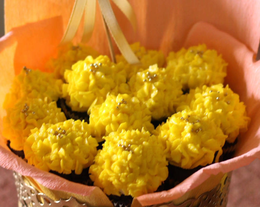 Cupcake Bouquet - Marigolds